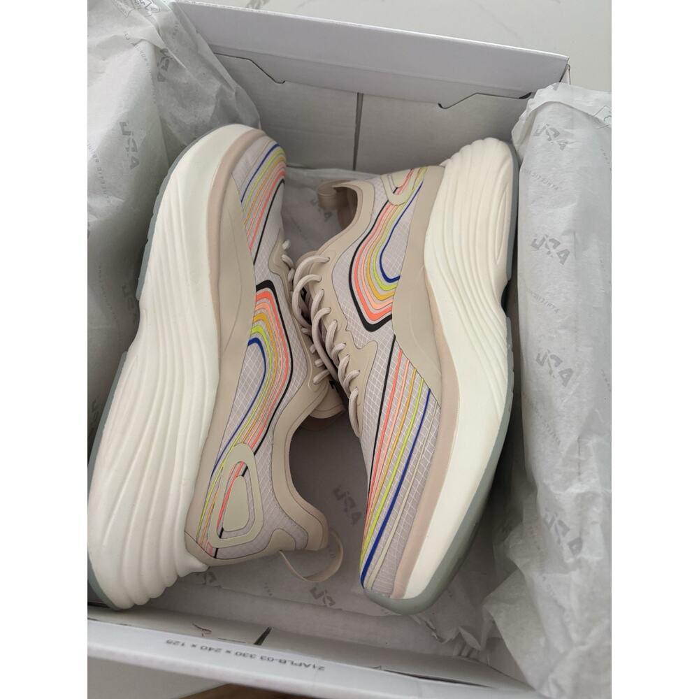 APL Men's Cream Athletic Sneakers with Yellow & Blue Accents